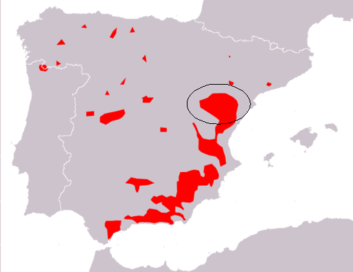 Mapa distribución macho montés